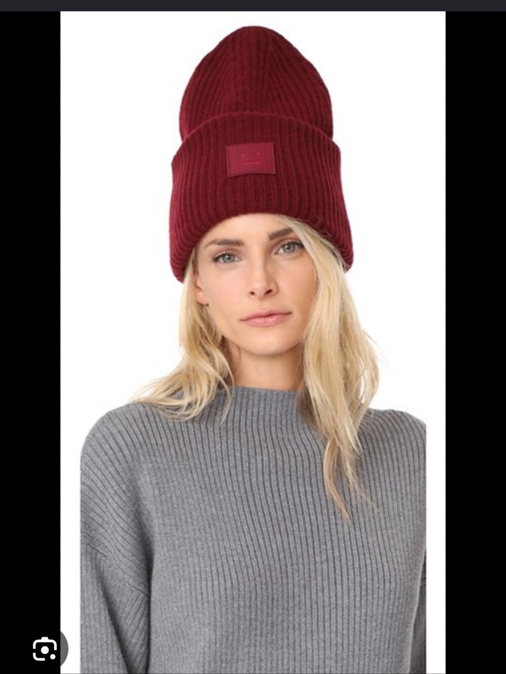 Acne Studio Pansy Wool Red Hat Beanie
